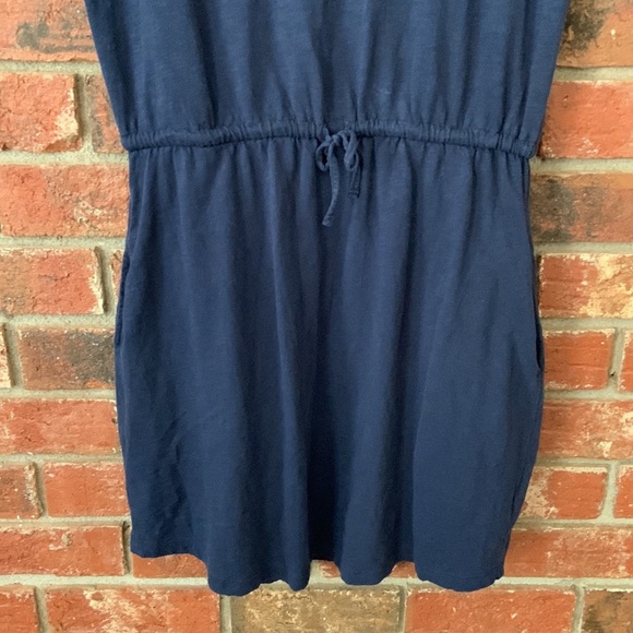 Boden Mya Navy Cotton V neck Casual Dress - Picture 5 of 8